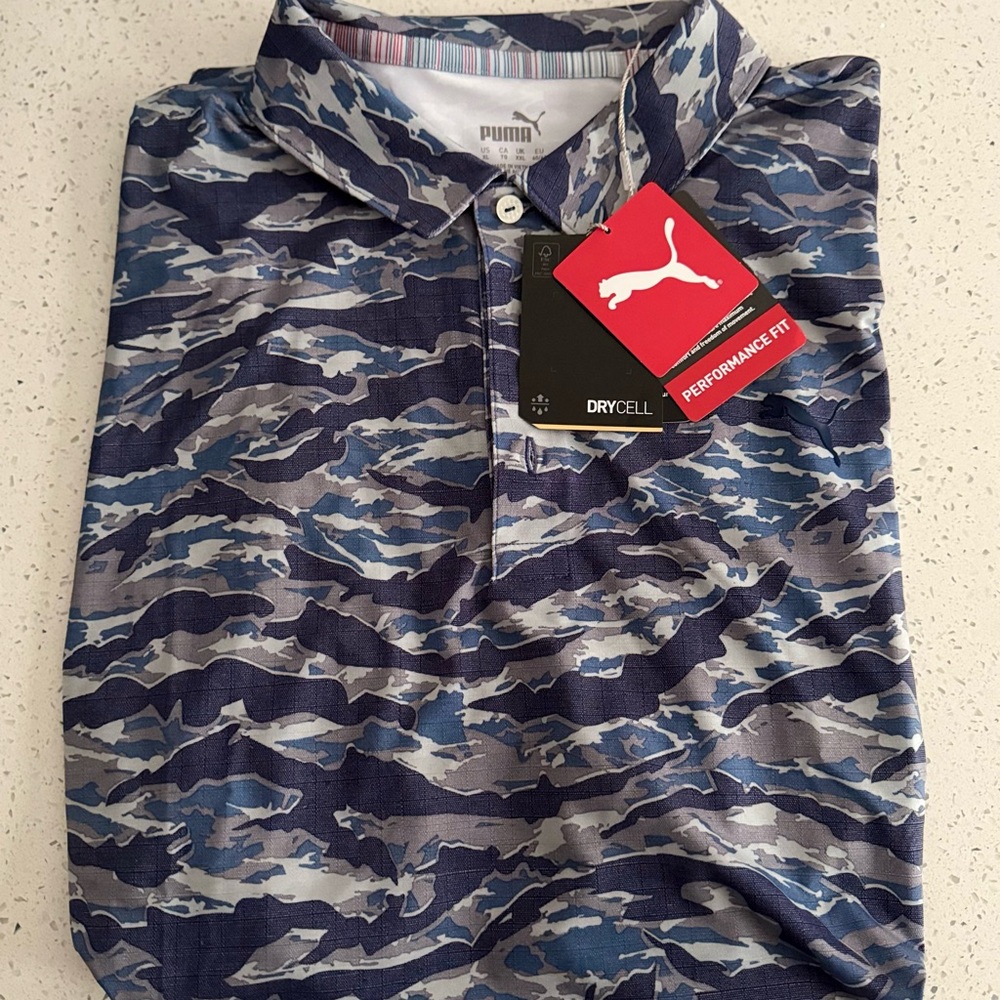 Puma Blue Polo Performance Shirt